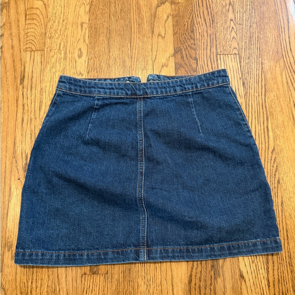 Topshop Dark Blue Denim Mini Skirt - Picture 2 of 3